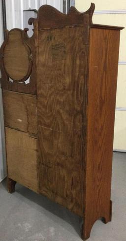 Antique oak drop front secretary with side bookcase Skandia Furniture Co. Rockford, IL