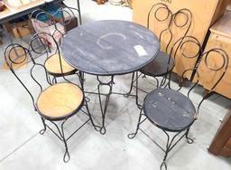 Ice cream parlor iron table and chair set