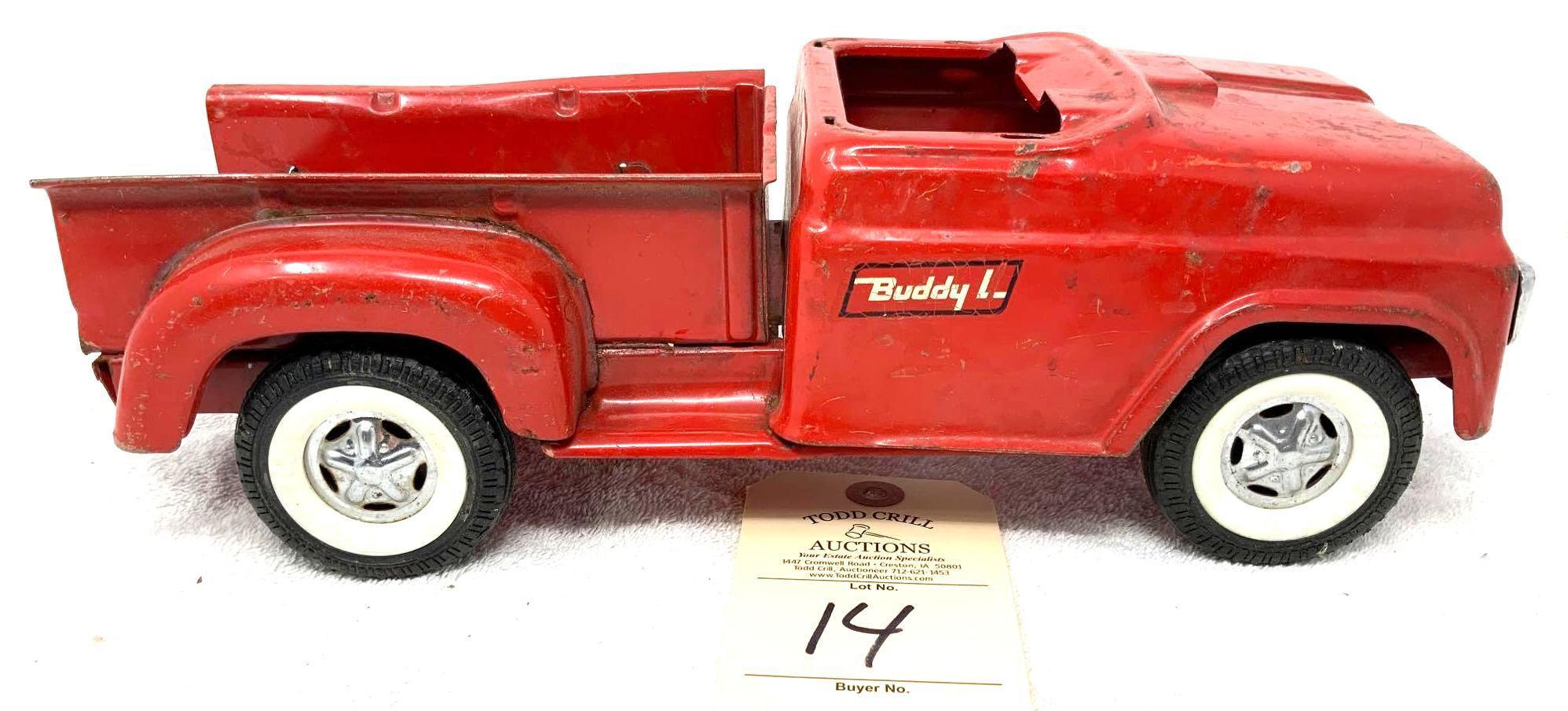 Vintage Buddy L pressed steel red truck