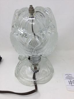 Pressed glass figural lamp