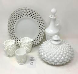 Vintage milk glass dishes