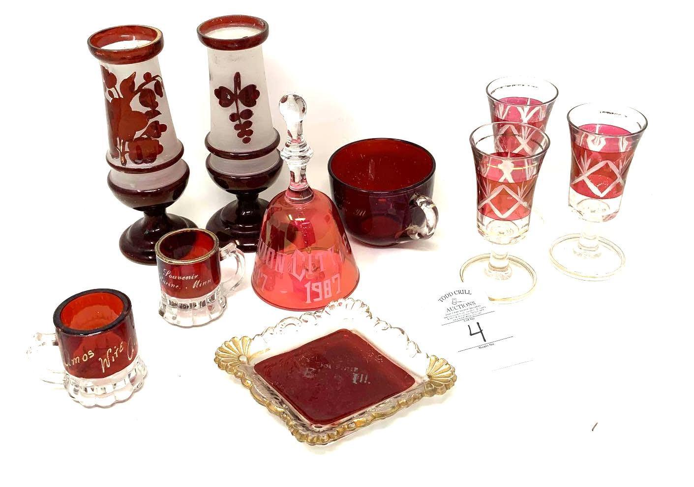Vintage red items some souvenir