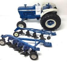 Ford 8000 Tractor and Two Ertl Four Bottom Plows