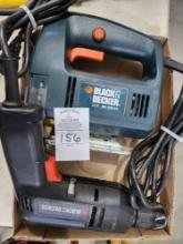 Black and Decker Jigsaw and Corded 3/8 Drill