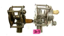TWO SMALL ANTIQUE REELS