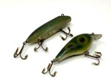 WOODEN FROG SPOTTED DIVER AND UNMARKED LURE