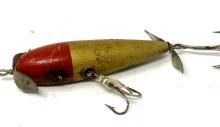 VINTAGE TWO HOOK AND SPINNER WOODEN PLUG LURE