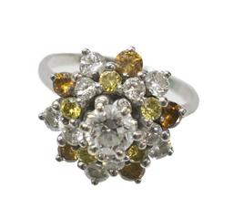 Ladies 14kt Wg & Diamond Estate Cocktail Ring