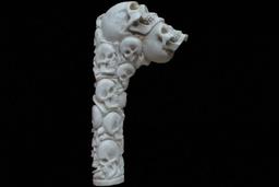 Skulls Group Carving 140mm Length Handle H509 in Antler Bali Hand Carved