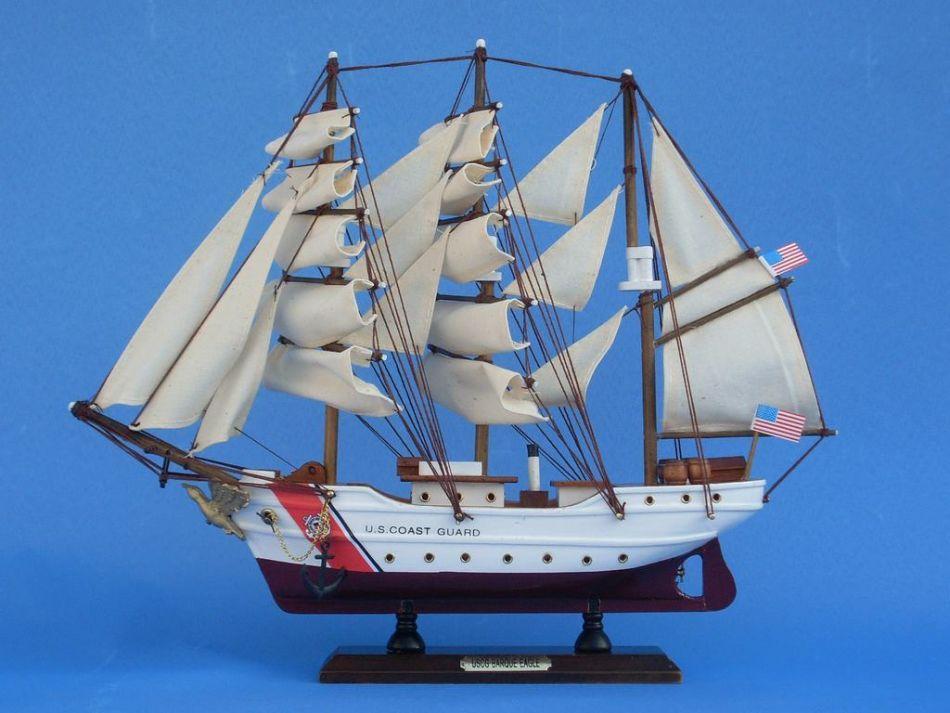 Wooden United States Coast Guard USCG Eagle Model Ship 15''