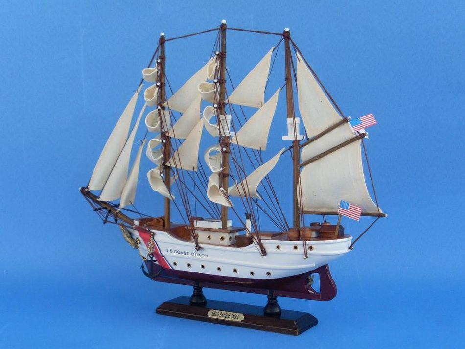 Wooden United States Coast Guard USCG Eagle Model Ship 15''