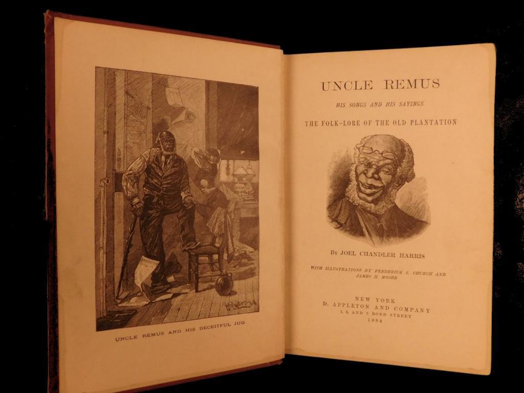 1884 Uncle Remus Songs & Sayings Joel Harris Slavery