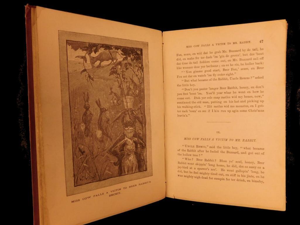 1884 Uncle Remus Songs & Sayings Joel Harris Slavery