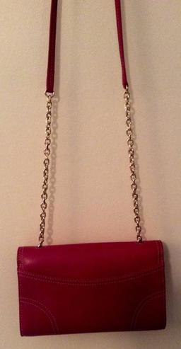 Ralph Lauren Designer Small Red Ashwell Leather Crossbody