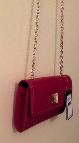 Ralph Lauren Designer Small Red Ashwell Leather Crossbody