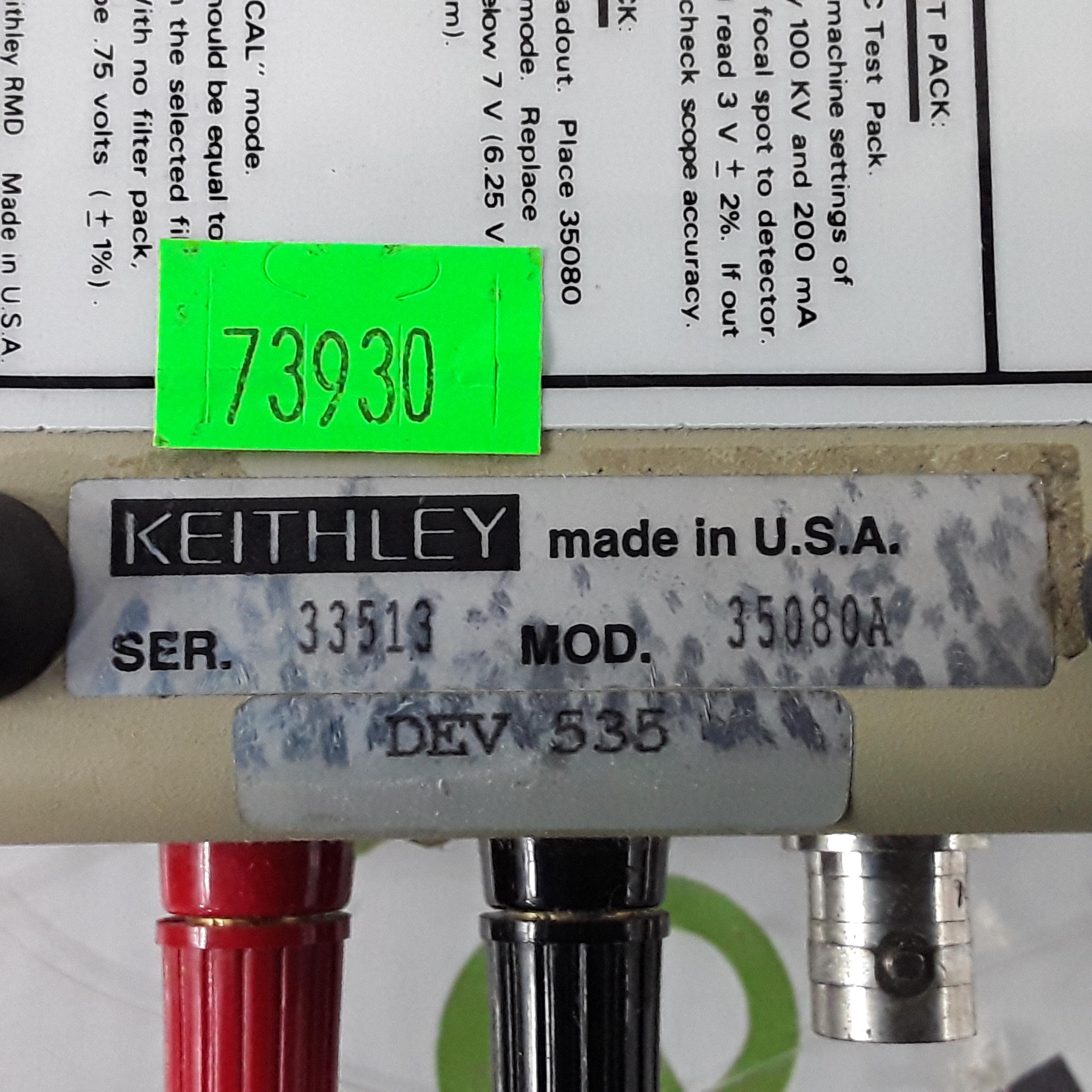 Keithley Instruments 35080A kVp Divider Xray Meter - 350550