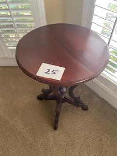 SIDE TABLE ROUND PEDESTAL MAHOGANY