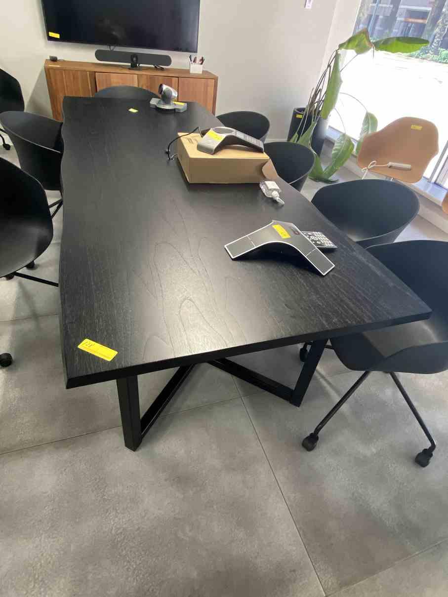 Crate & Barrel Verg Black Conference Table 100" x 40"