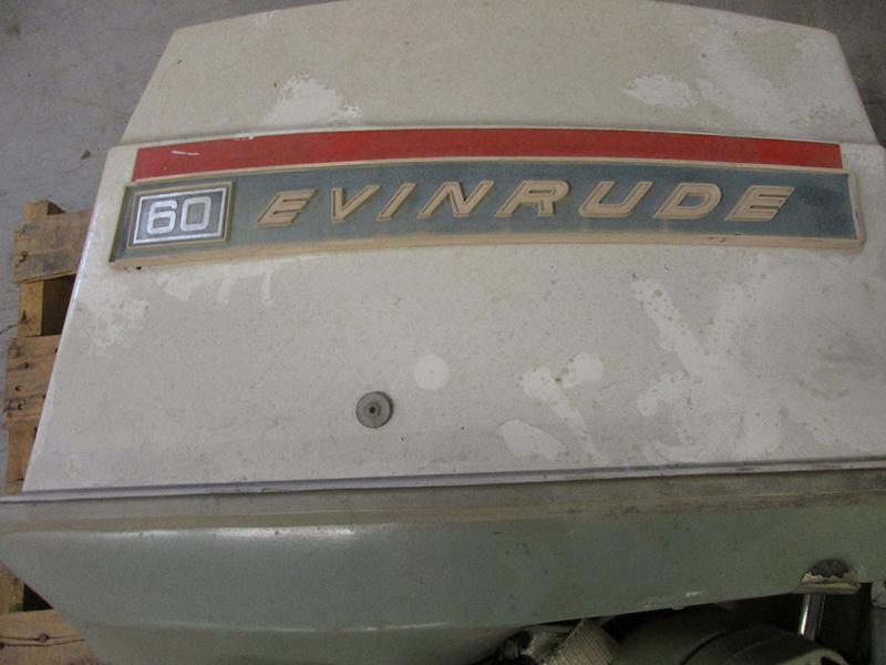 EVINRUDE 60 BOAT MOTOR AND MISCELLANEOUS ITEMS