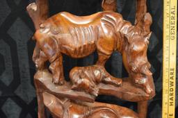 South African Wooden Floor Carving