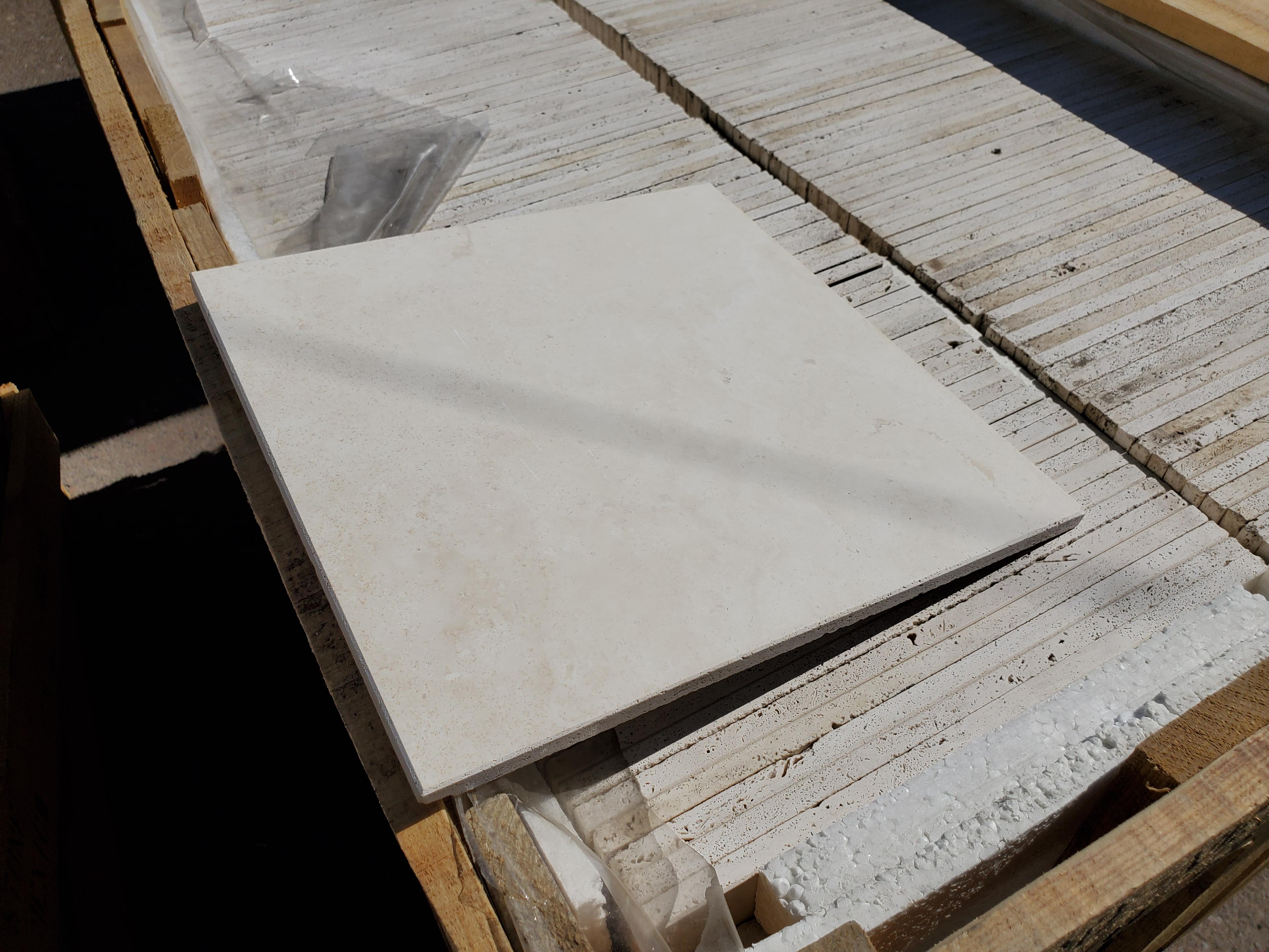 Bianco 12”x12” Pallet Of Floor Stone: Multi Use Floor Stone Marble Limestone Pallet