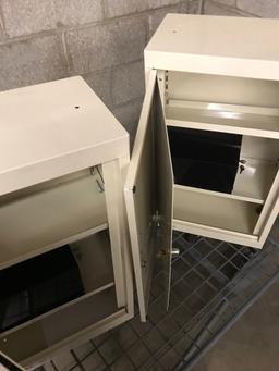 2 Double Door Narcotic Cabinets w 2 Gear Boxes