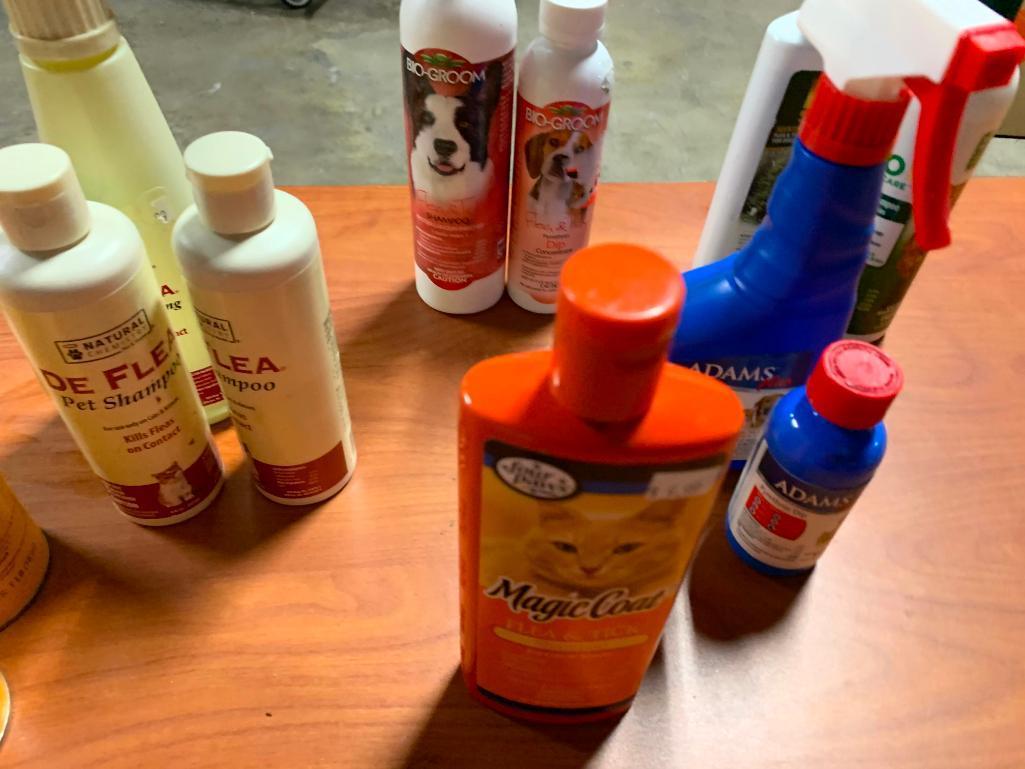 Dog & Cat Grooming Supplies Including Flea & Tick Spray, Shampoo, and Powder