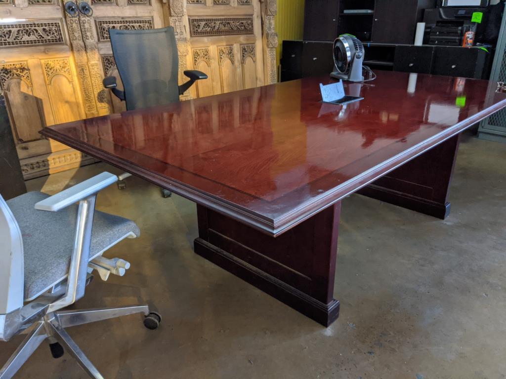 Wood conference table