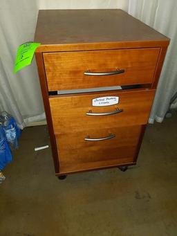Wood 3 drawer file cabinet