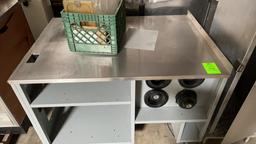 Stainless top metal cabinet with dispensers
