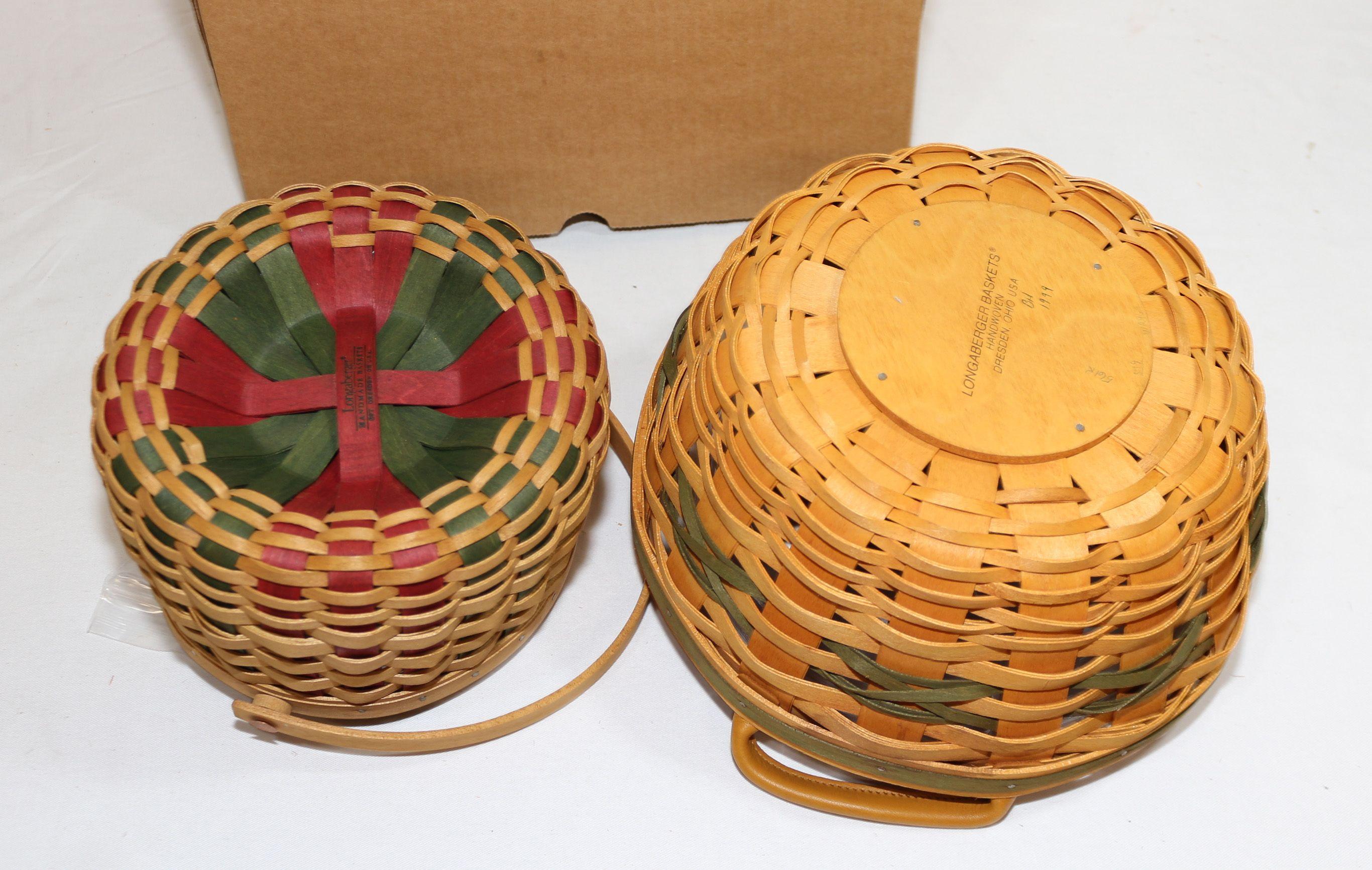 3 LONGABERGER BASKETS INC. HARBOR W/ LID,