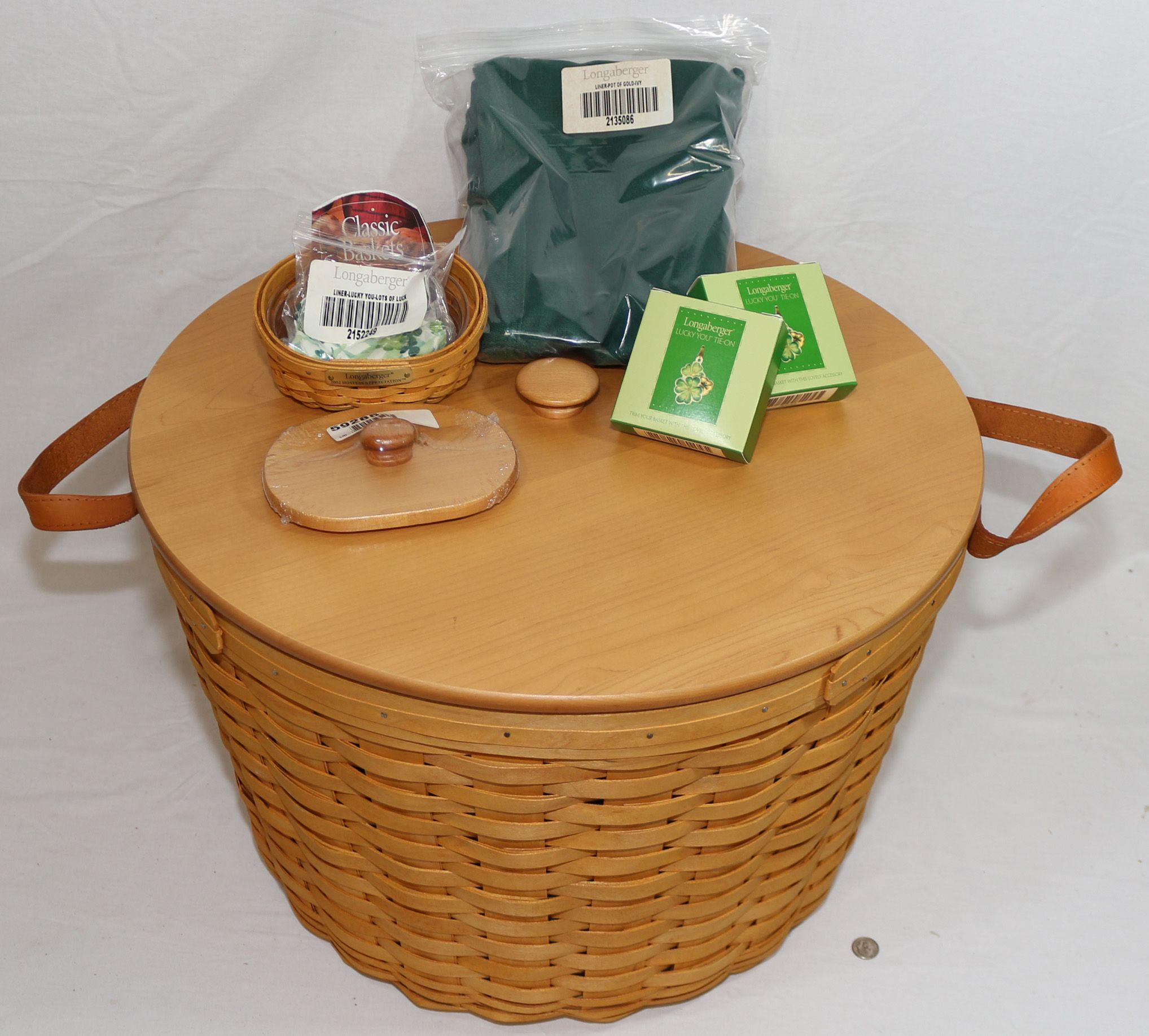 HUGE LONGABERGER POT OF GOLD BASKET W/