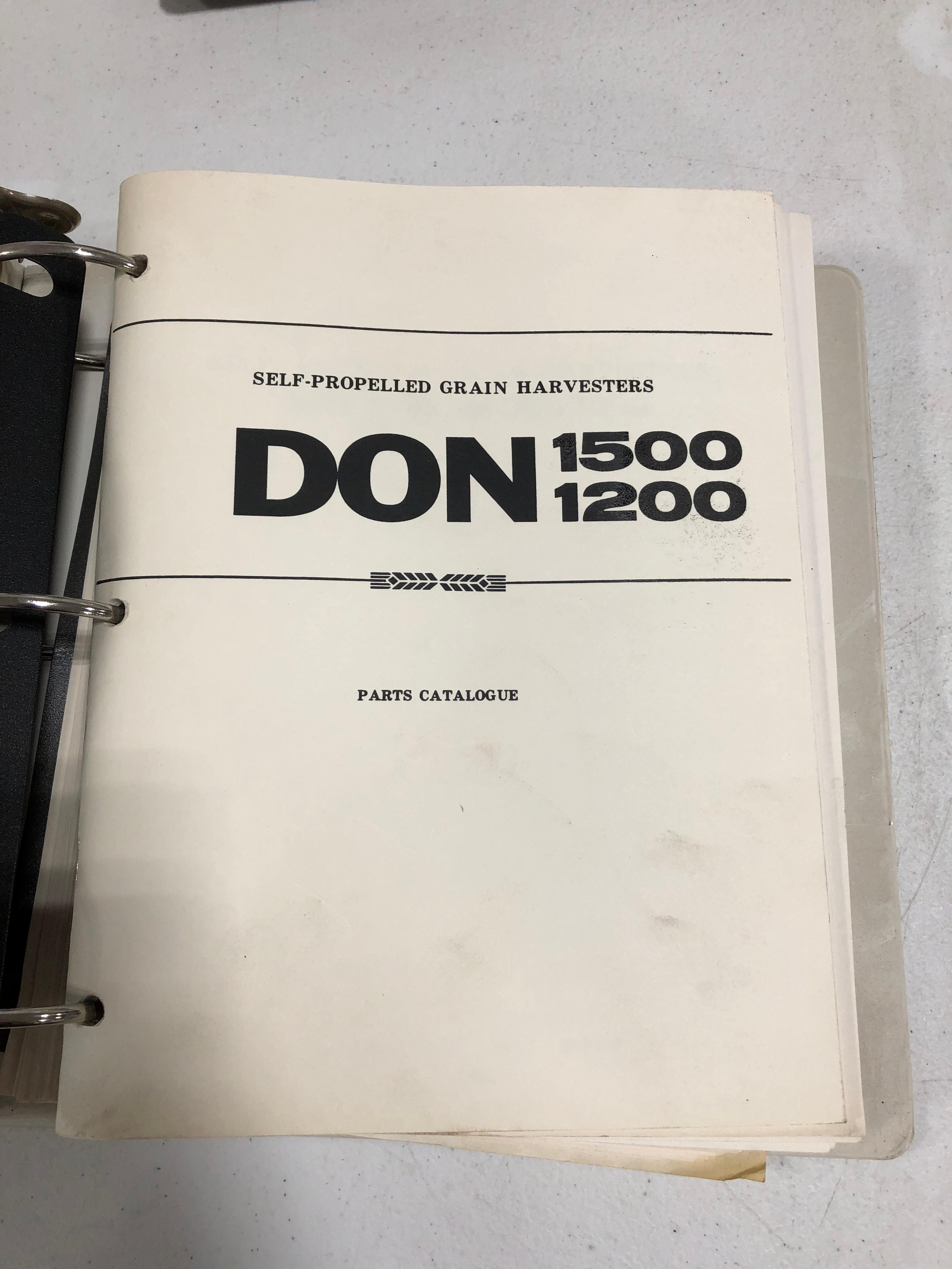 DON 1200&1500 SELF-PROPELLED GRAIN HARVESTERS PARTS CATALOGUE