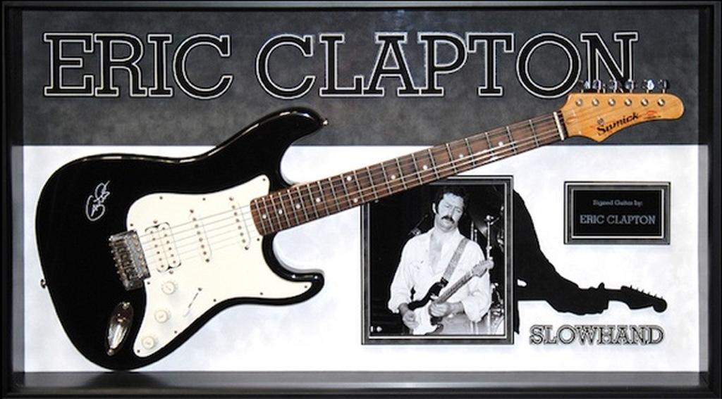 Eric Clapton Signed and Framed Guitar
