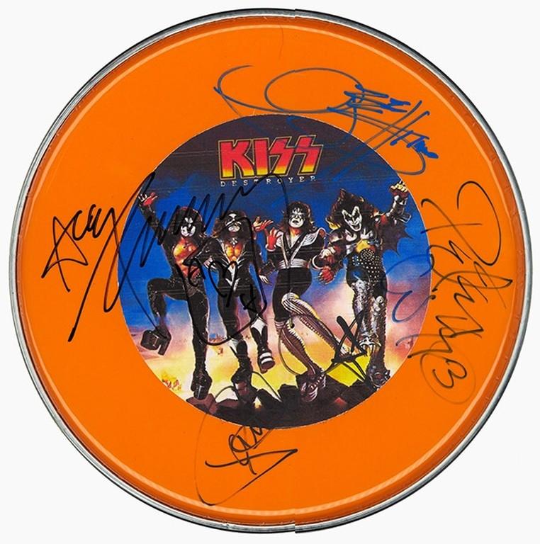 Kiss Destroyer Signed Drum Head
