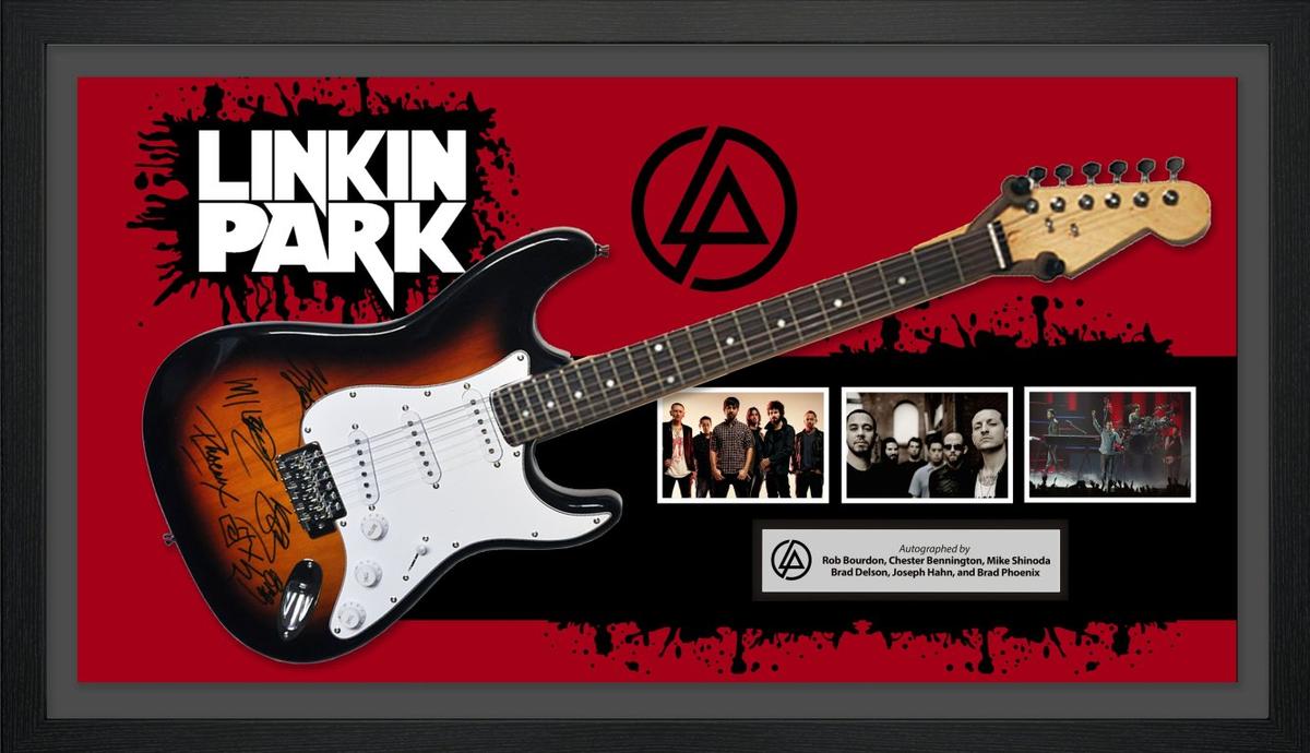 Linkin Park Signed and Framed Guitar