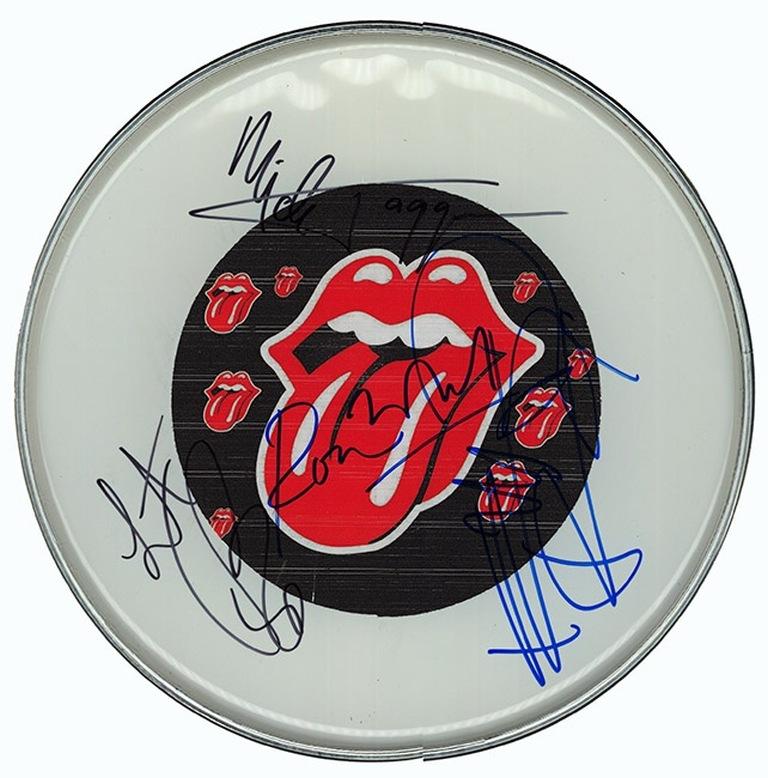 Rolling Stones Signed Drum Head