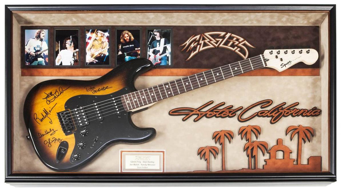 Eagles Signed and Framed Guitar Hotel California
