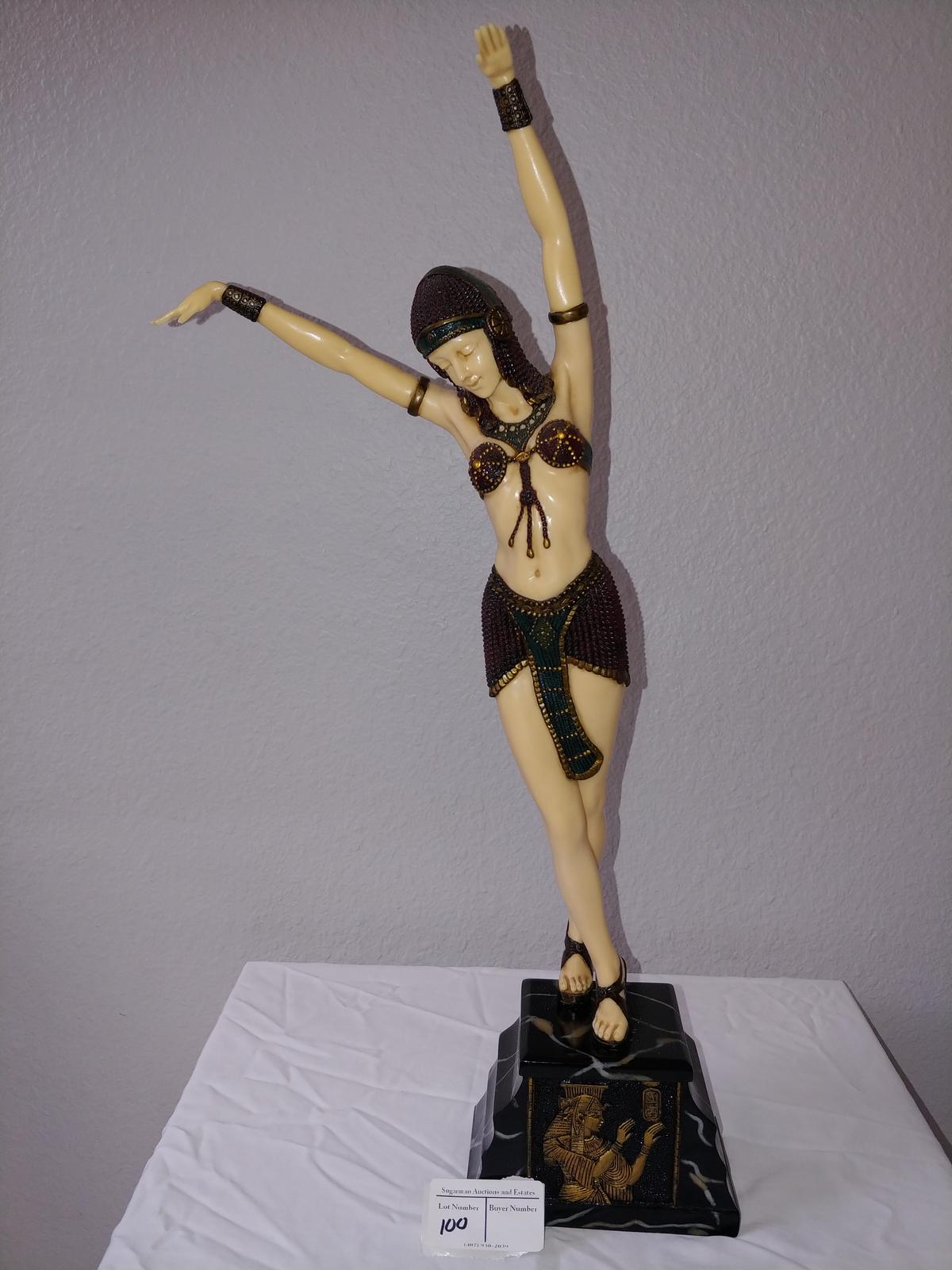 Art Deco Resin Female Dancer On Base