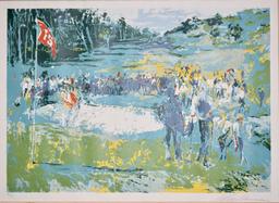 Leroy Neiman Golf Tournament Hand Signed Limited Edition Serigraph in Original Frame Gallery Tag