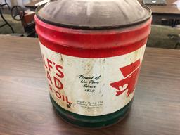 VINTAGE WOLF'S HEAD MOTOR OIL CAN