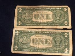 1957 AND 1957A ONE DOLLAR SILVER CERTIFICATE
