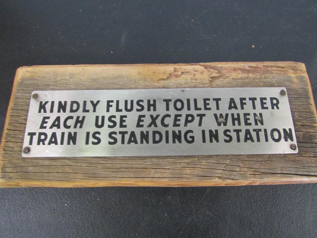 OLD TRAIN RESTROOM SIGN