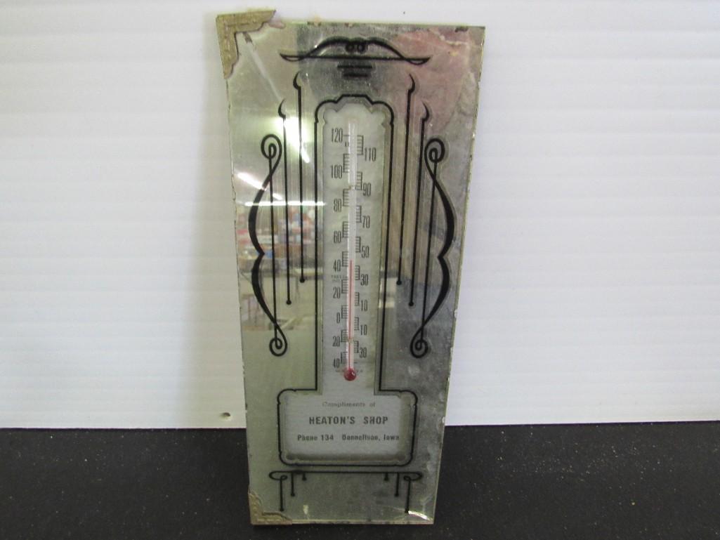 VINTAGE MIRROR ADVERTISING THERMOMETER