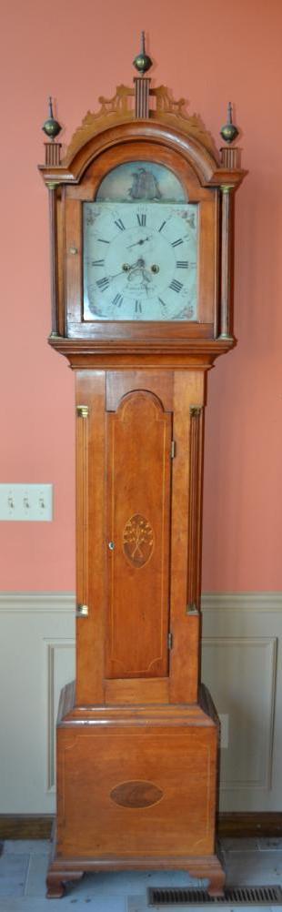 Rocking Ship dial. by James Cary Jr. Brunswick, Maine Grandfather clock