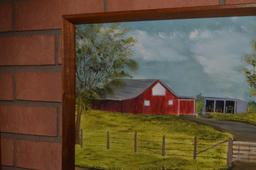 M. Jenkins 1985 30 in. x 12 in. The Long Farm hand painted picture