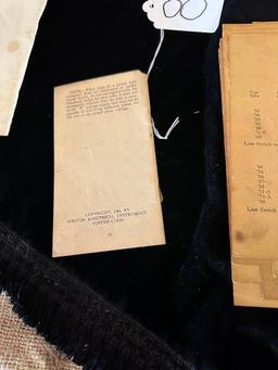 GROUP OF INFORMATION CARDS FOR WESTON MODEL 537 RADIO SET TESTER 1928