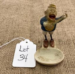 VINTAGE BANJO PLAYER ON SPRING LEGS FIGURINE