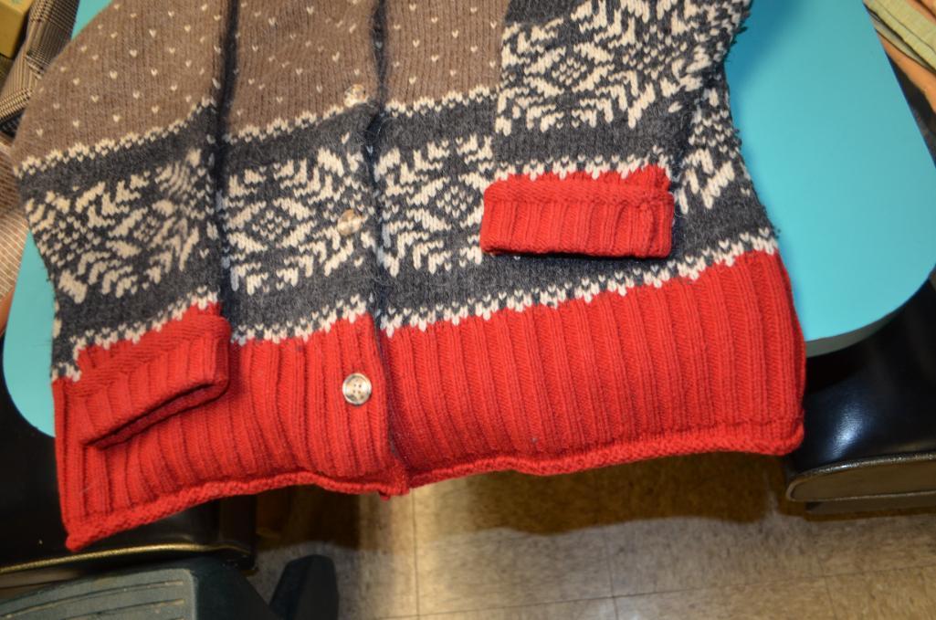 Eddie Bauer 91% wool hand knit snowflake 3/4 sleeve sweater