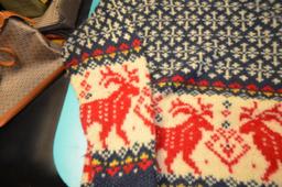 Eddie Bauer 91% wool hand knit moose sweater